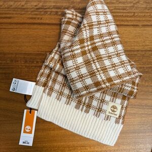 Timberland Brown and Cream Plaid Scarf NEW!!